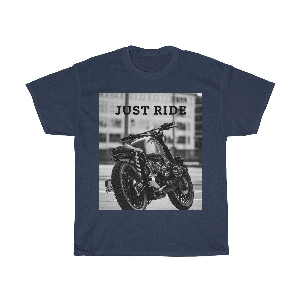 Motorcycle Just Ride Heavy Cotton T-Shirt