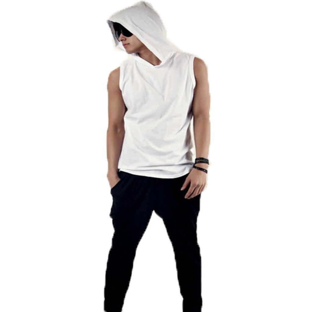 Mens Ninja Sleeveless Hooded T Shirt